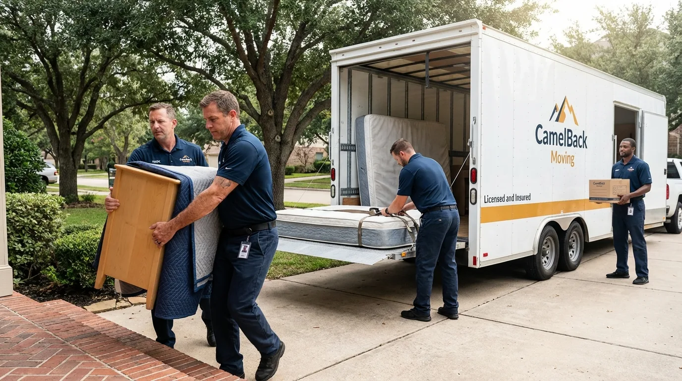 Crew loading residential truck for cross-state move from Terry, MS