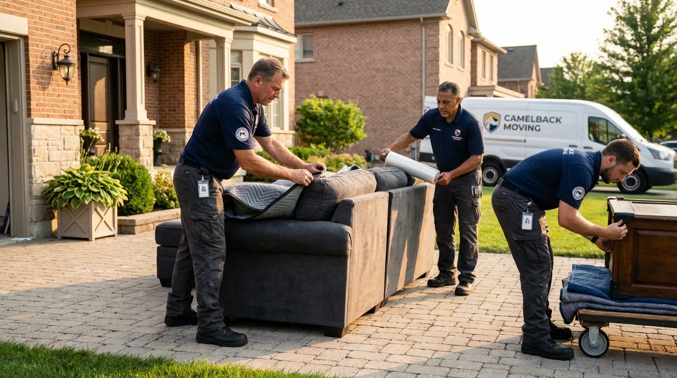 Large estate moving crew wrapping furniture in Terry, MS